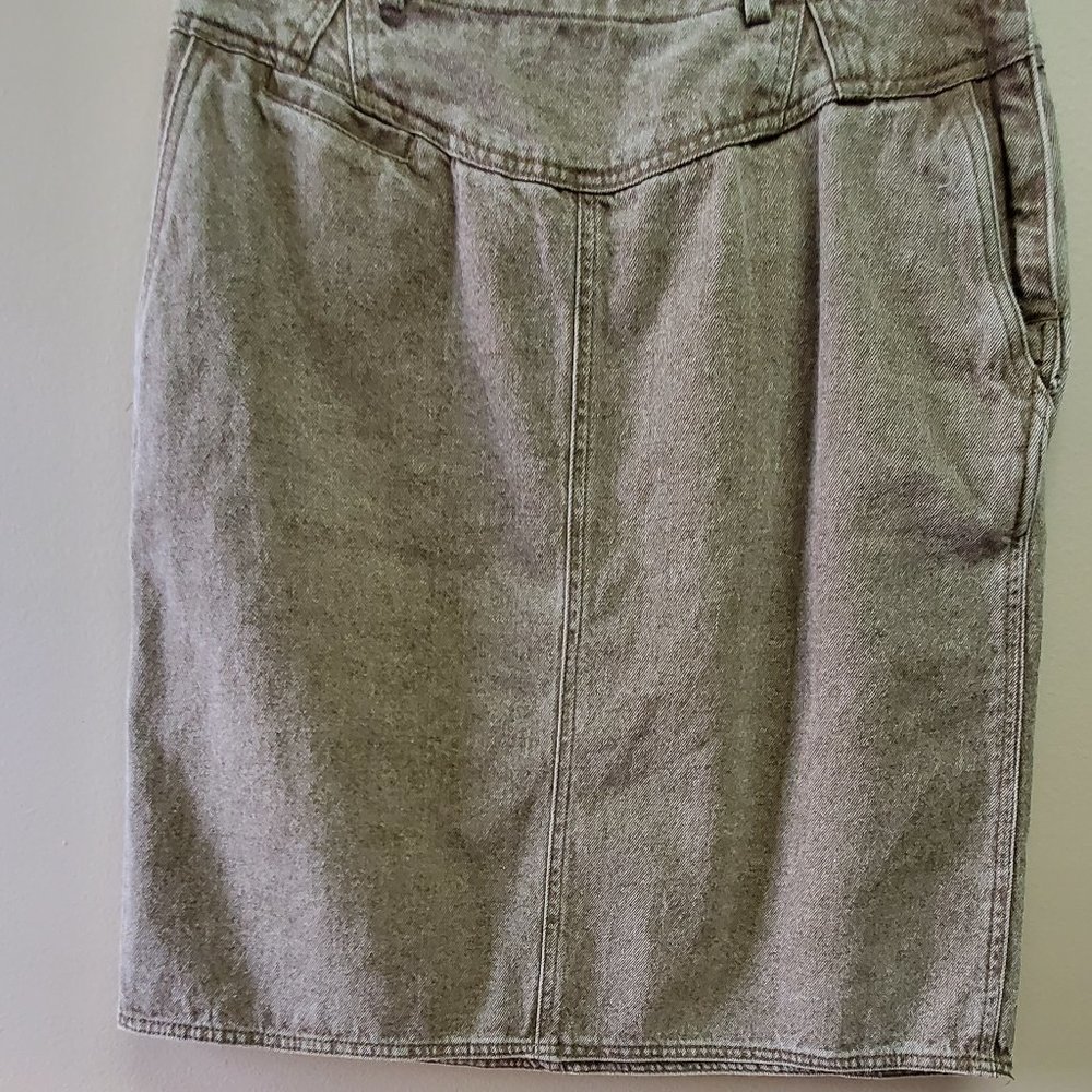 Liz Claiborne VINTAGE Two Piece Brown Denim Jacket and Skirt - Picture 10 of 14